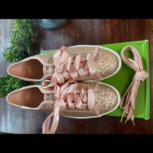Keds x Kate Spade Rose Gold Glitter Sneakers